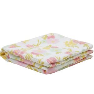 Cloud Island Muslin Swaddle Baby Blanket Floral Pink Yellow Infant 44 x 47